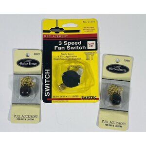 Replacement Ceiling Fan 3 Switch Speed Fantech Plus Pull Chains Round Walnut